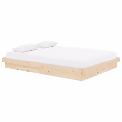 vidaXL Solid Wood Pine Bed Frame Wooden Home Platform Bed Multi Colours/Sizes - brown, 140 x 190 cm