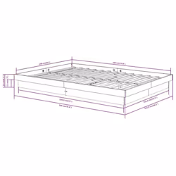 vidaXL Solid Wood Pine Bed Frame Wooden Home Platform Bed Multi Colours/Sizes - brown, 140 x 190 cm - Additional view 4