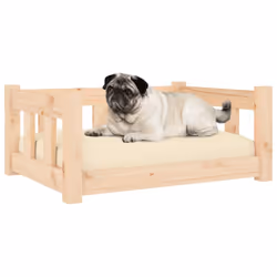 vidaXL Dog Bed Wooden Pet Bed Dog Sofa Puppy Dog Pet Couch Solid Wood Pine - brown