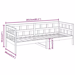 vidaXL Day Bed Guest Sofa Occasional Sofa Bed Daybed Couch Solid Wood Pine - brown, 80 x 200 cm - Additional view 4