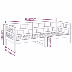 vidaXL Day Bed Guest Sofa Occasional Sofa Bed Daybed Couch Solid Wood Pine - white, 80 x 200 cm - Additional view 4
