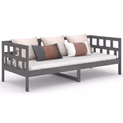 VidaXL 820214, Sofa bed, Grey, Pinewood, 2035 mm, 860 mm, 685 mm