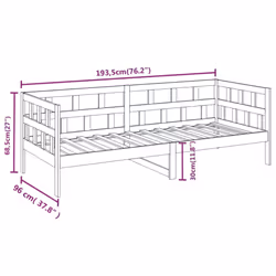 vidaXL Day Bed Guest Sofa Occasional Sofa Bed Daybed Couch Solid Wood Pine - brown, 90 x 190 cm - Additional view 4