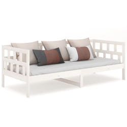 vidaXL Day Bed Guest Sofa Occasional Sofa Bed Daybed Couch Solid Wood Pine - white, 90 x 190 cm