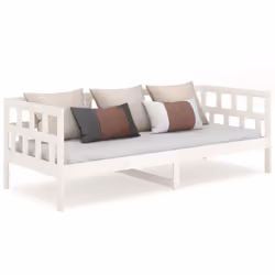 vidaXL Day Bed Guest Sofa Occasional Sofa Bed Daybed Couch Solid Wood Pine - white, 90 x 190 cm