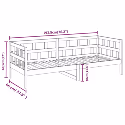 vidaXL Day Bed Guest Sofa Occasional Sofa Bed Daybed Couch Solid Wood Pine - white, 90 x 190 cm - Additional view 4