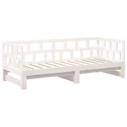 vidaXL Solid Wood Pine Pull-out Day Bed Wooden Sofa Bed Multi Colours/Sizes - white, 90 x 200 cm - Additional view 10