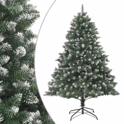 vidaXL Artificial Christmas Tree with Stand Xmas Tree Christmas Decoration PVC - without led, 240 cm