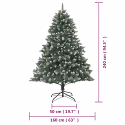 vidaXL Artificial Christmas Tree with Stand Xmas Tree Christmas Decoration PVC - without led, 240 cm