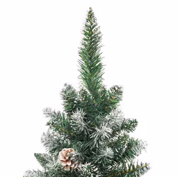 vidaXL Artificial Slim Christmas Tree with Stand Xmas Tree Decoration PVC - without led, 180 cm