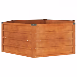 vidaXL Garden Raised Bed Outdoor Pot Plant Stand Planter Rusty Corten Steel - 129 x 129 x 45 cm