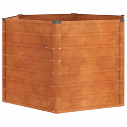 vidaXL Garden Raised Bed Outdoor Pot Plant Stand Planter Rusty Corten Steel - 129 x 129 x 77 cm