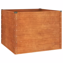 ) vidaXL Garden Raised Bed Outdoor Pot Plant Stand Planter Rusty Corten Steel - 100 x 100 x 77 cm (L x W x H
