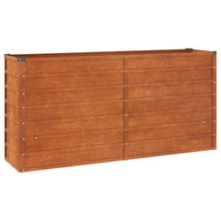) vidaXL Garden Raised Bed Outdoor Pot Plant Stand Planter Rusty Corten Steel - 160 x 40 x 77 cm (L x W x H