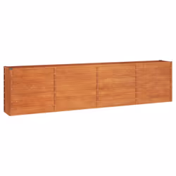 ) vidaXL Garden Raised Bed Outdoor Pot Plant Stand Planter Rusty Corten Steel - 320 x 40 x 77 cm (L x W x H