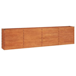 ) vidaXL Garden Raised Bed Outdoor Pot Plant Stand Planter Rusty Corten Steel - 320 x 40 x 77 cm (L x W x H
