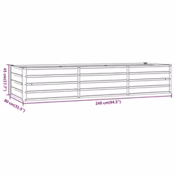 ) vidaXL Garden Raised Bed Outdoor Pot Plant Stand Planter Rusty Corten Steel - 240 x 80 x 45 cm (L x W x H - Additional view 4