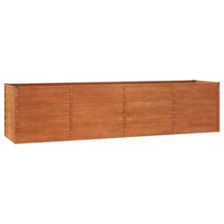 vidaXL Garden Raised Bed Outdoor Pot Plant Stand Planter Rusty Corten Steel - 320 x 80 x 77 cm