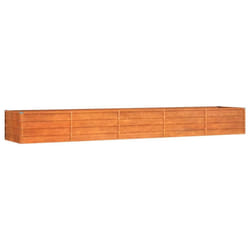 vidaXL Garden Raised Bed Outdoor Pot Plant Stand Planter Rusty Corten Steel - 400 x 80 x 45 cm