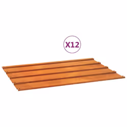 vidaXL Roof Panels Window Metal Roofing Sheet Rib Panel Rusty Corten Steel - 60 x 44 cm/ 12 pcs