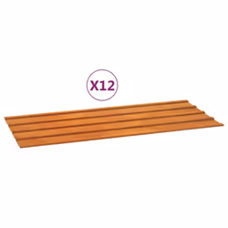 vidaXL Roof Panels Window Metal Roofing Sheet Rib Panel Rusty Corten Steel - 100 x 44 cm/ 12 pcs - Additional view 2