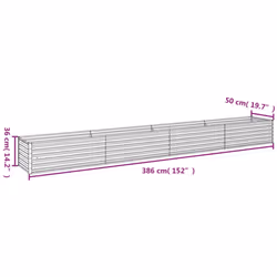 vidaXL Garden Raised Bed Outdoor Planter Pot Patio Flower Bed Corten Steel - 386 x 50 x 36 cm - Additional view 7