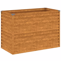 vidaXL Garden Raised Bed Outdoor Planter Pot Patio Flower Bed Corten Steel - 100 x 50 x 69 cm - Additional view 2