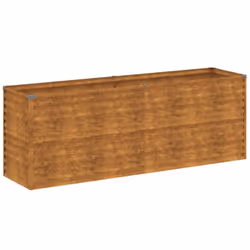 vidaXL Garden Raised Bed Outdoor Planter Pot Patio Flower Bed Corten Steel - 196 x 50 x 69 cm - Additional view 3