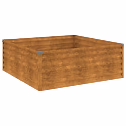 vidaXL Garden Raised Bed Outdoor Planter Pot Patio Flower Bed Corten Steel - 100 x 100 x 36 cm - Additional view 3