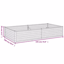 vidaXL Garden Raised Bed Outdoor Planter Pot Patio Flower Bed Corten Steel - 195 x 100 x 36 cm - Additional view 3