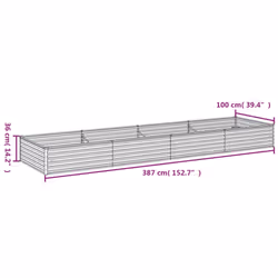 vidaXL Garden Raised Bed Outdoor Planter Pot Patio Flower Bed Corten Steel - 387 x 100 x 36 cm - Additional view 6