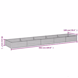 vidaXL Garden Raised Bed Outdoor Planter Pot Patio Flower Bed Corten Steel - 482 x 100 x 36 cm - Additional view 7