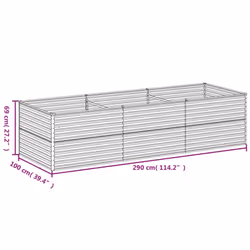 vidaXL Garden Raised Bed Outdoor Planter Pot Patio Flower Bed Corten Steel - 290 x 100 x 69 cm - Additional view 2