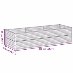vidaXL Garden Raised Bed Outdoor Planter Pot Patio Flower Bed Corten Steel - 290 x 100 x 69 cm - Additional view 7