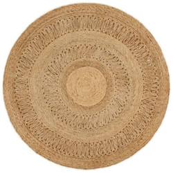 vidaXL Area Rug Hand-braided Jute Round Handmade Floor Mat Carpet Multi Sizes - 120 cm