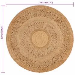 vidaXL Area Rug Hand-braided Jute Round Handmade Floor Mat Carpet Multi Sizes - 120 cm