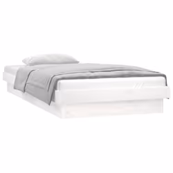 vidaXL LED Bed Frame Mattress Foundation Bedstead Platform Bed Base Solid Wood - white, 90 x 200 cm