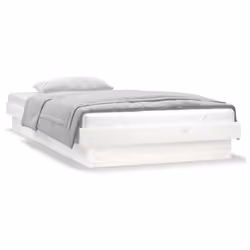 vidaXL LED Bed Frame Mattress Foundation Bedstead Platform Bed Base Solid Wood - white, 90 x 200 cm - Additional view 6