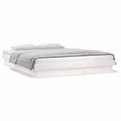 vidaXL LED Bed Frame Mattress Foundation Bedstead Platform Bed Base Solid Wood - white, 120 x 200 cm - Additional view 6