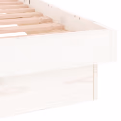 vidaXL LED Bed Frame Mattress Foundation Bedstead Platform Bed Base Solid Wood - white, 75 x 190 cm - Additional view 9