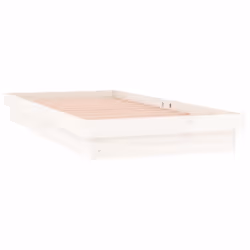 vidaXL LED Bed Frame Mattress Foundation Bedstead Platform Bed Base Solid Wood - white, 90 x 190 cm - Additional view 6