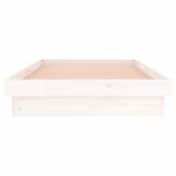 vidaXL LED Bed Frame Mattress Foundation Bedstead Platform Bed Base Solid Wood - white, 90 x 190 cm - Additional view 7