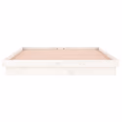 vidaXL LED Bed Frame Mattress Foundation Bedstead Platform Bed Base Solid Wood - white, 120 x 190 cm - Additional view 6