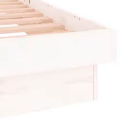 vidaXL LED Bed Frame Mattress Foundation Bedstead Platform Bed Base Solid Wood - white, 120 x 190 cm - Additional view 8
