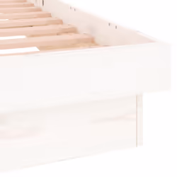 vidaXL LED Bed Frame Mattress Foundation Bedstead Platform Bed Base Solid Wood - white, 135 x 190 cm - Additional view 9