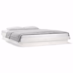 vidaXL LED Bed Frame Mattress Foundation Bedstead Platform Bed Base Solid Wood - white, 140 x 190 cm - Additional view 6