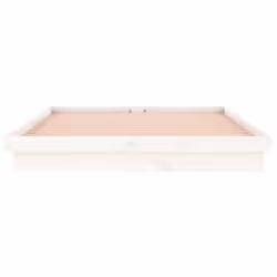 vidaXL LED Bed Frame Mattress Foundation Bedstead Platform Bed Base Solid Wood - white, 140 x 190 cm - Additional view 7