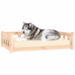 vidaXL Dog Bed Wooden Pet Bed Dog Sofa Puppy Dog Pet Couch Solid Wood Pine - brown, 105.5 x 75.5 x 28 cm