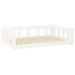 vidaXL Dog Bed Wooden Pet Bed Dog Sofa Puppy Dog Pet Couch Solid Wood Pine - white, 105.5 x 75.5 x 28 cm