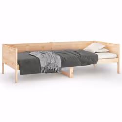vidaXL Solid Wood Pine Day Bed Wooden Occasional Sofa Bed Multi Colours/Sizes - brown, 80 x 200 cm